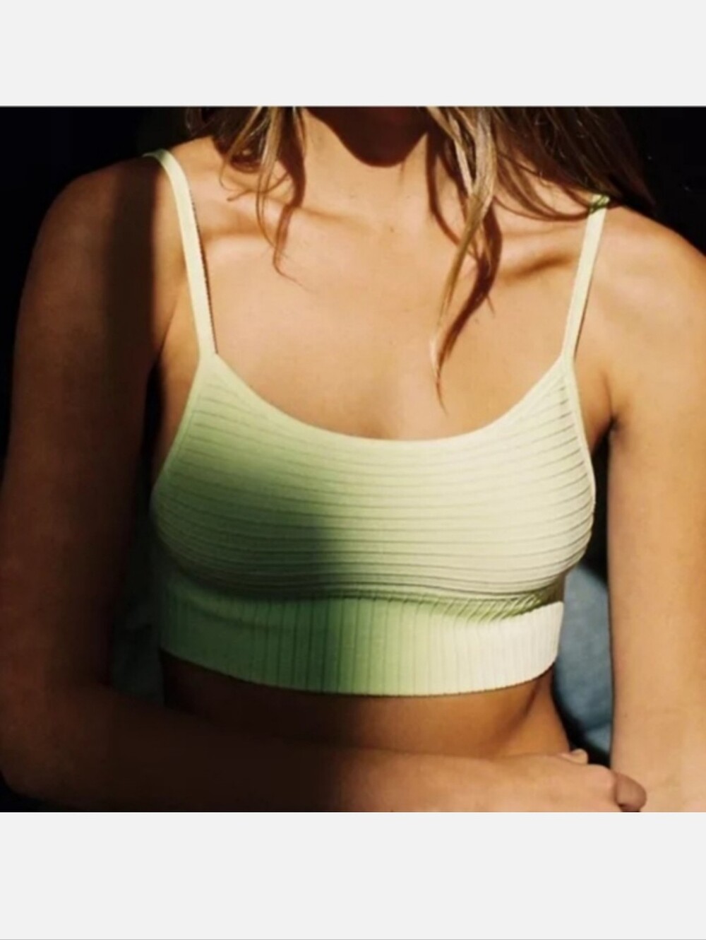 Urban Outfitters Ribbed Bralette in Light Green